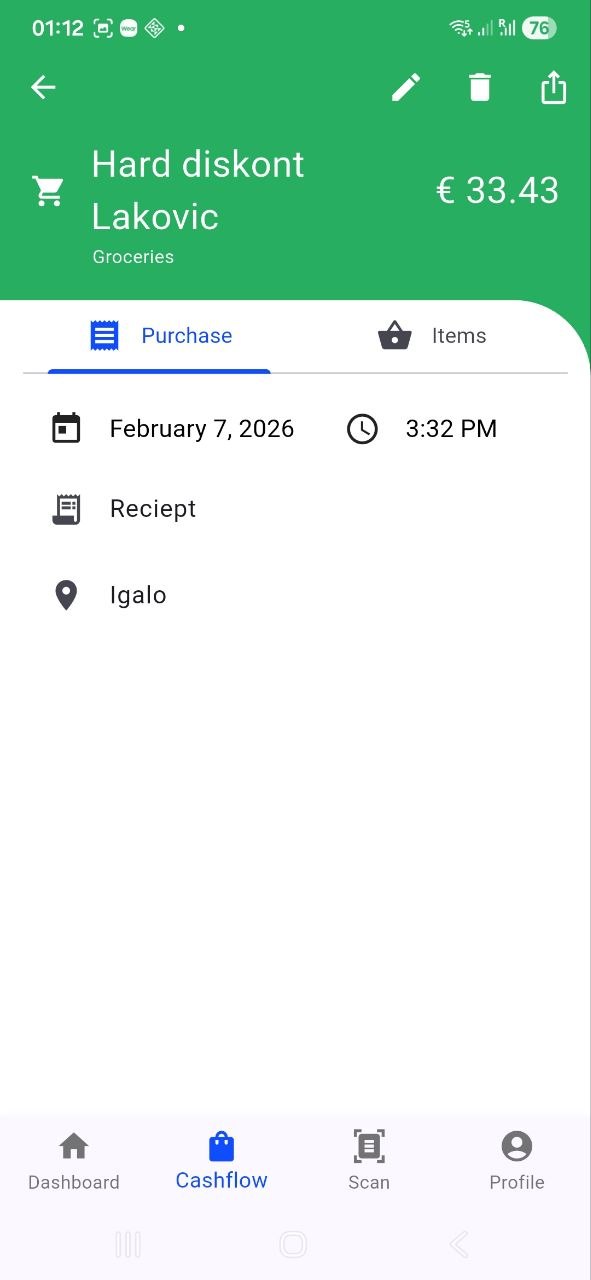 Expense item screenshot