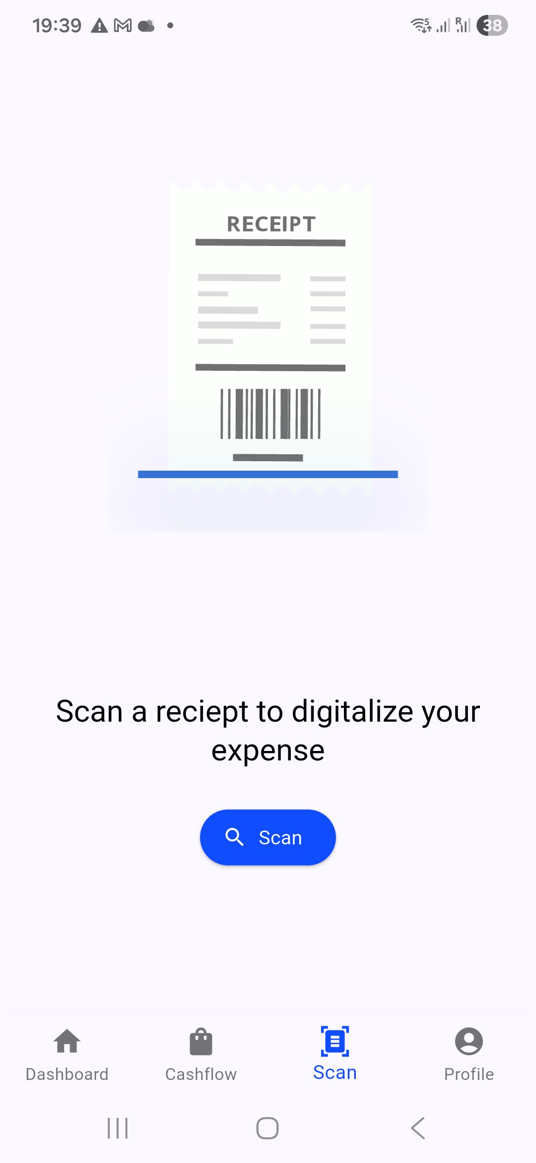 Scan receipt screenshot